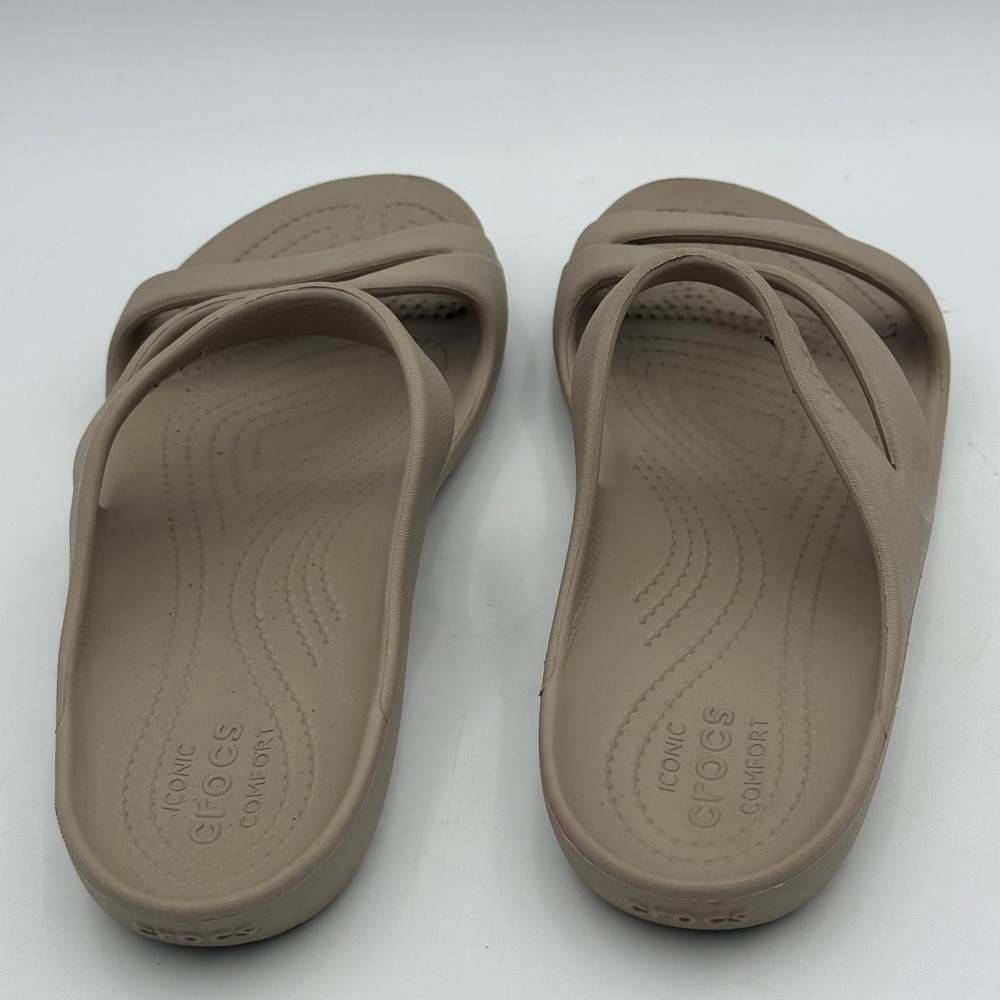 Crocs Swiftwater Sandal Khaki Tan Women 10 Strappy Slip On Comfort 203998 - Picture 5 of 7